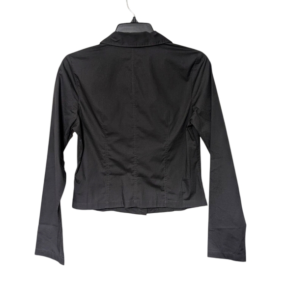 Madewell Fitted Poplin Hook Front Shrunken Top Charcoal Gray Size 4 - Picture 2 of 10